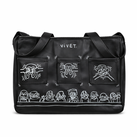 VIVET Everyday Carry black leather bag by Kai Cenat